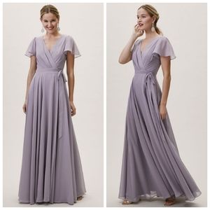 Anthropologie BHLDN Oralee Chiffon Wrap Maxi Dress